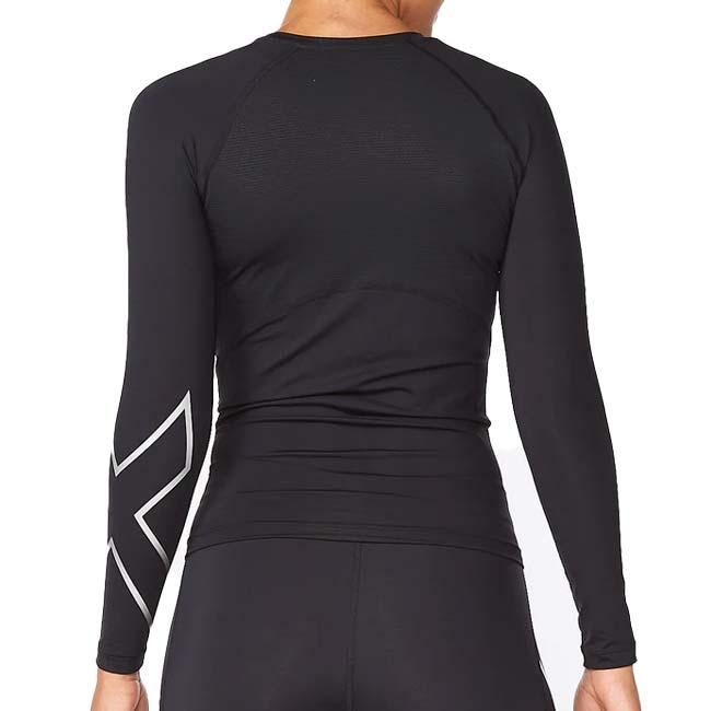 2XU(ツータイムズユー) レディース PWXコンプレッション ロングスリーブトップ WA6401A-BLKSIL ブラック×シルバー(24y12mトレーニング) | 2XU | 01
