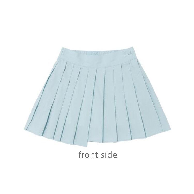韓国系テニスウェア LOVEFORTY(ラブフォーティ) レディース アンバランス プリーツ スカート スコート -スカイブルー |  | 04