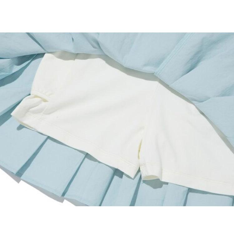 韓国系テニスウェア LOVEFORTY(ラブフォーティ) レディース アンバランス プリーツ スカート スコート -スカイブルー |  | 07