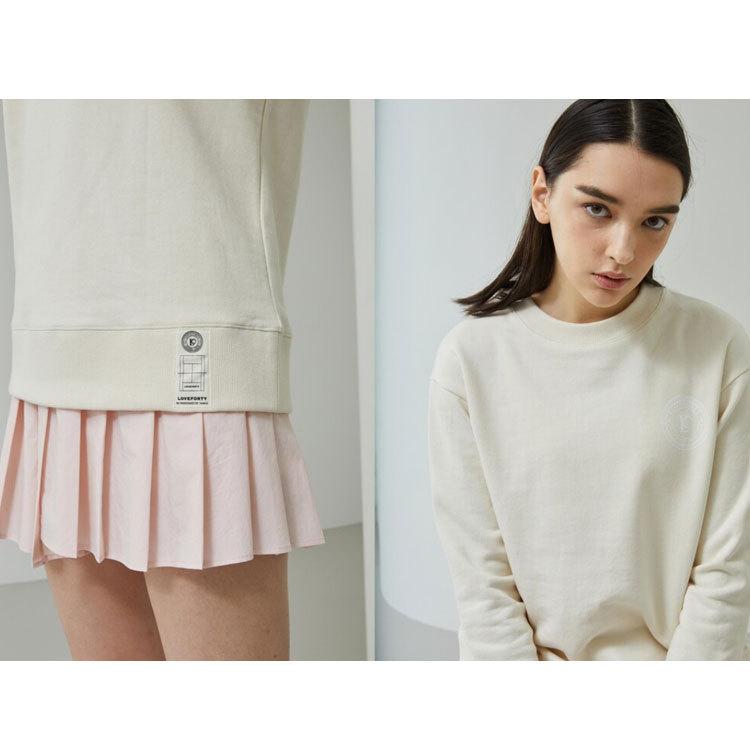 「アジアサイズ」LOVEFORTY(ラブフォーティ) レディース LOVE FORTY LOGO スウェット シャツ ジャージ -クリーム(22y4mテニス) LOGO