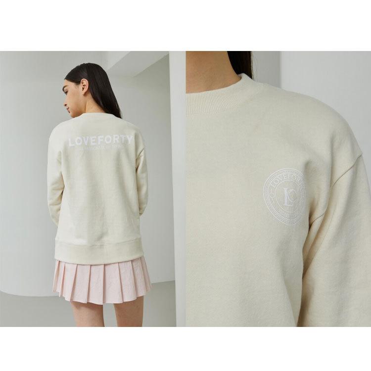 「アジアサイズ」LOVEFORTY(ラブフォーティ) レディース LOVE FORTY LOGO スウェット シャツ ジャージ -クリーム(22y4mテニス) LOGO