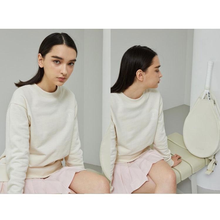 「アジアサイズ」LOVEFORTY(ラブフォーティ) レディース LOVE FORTY LOGO スウェット シャツ ジャージ -クリーム(22y4mテニス) LOGO