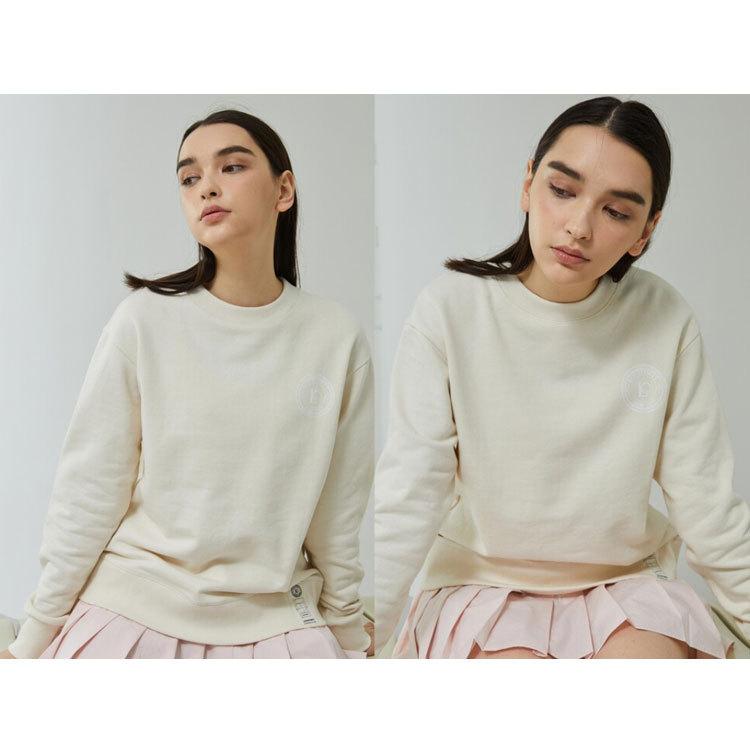 「アジアサイズ」LOVEFORTY(ラブフォーティ) レディース LOVE FORTY LOGO スウェット シャツ ジャージ -クリーム(22y4mテニス) LOGO
