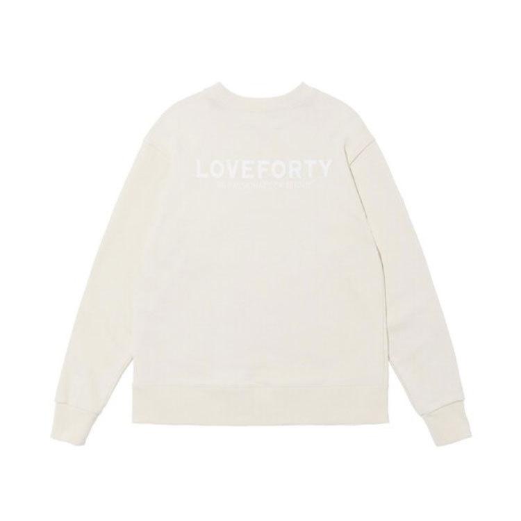 「アジアサイズ」LOVEFORTY(ラブフォーティ) レディース LOVE FORTY LOGO スウェット シャツ ジャージ -クリーム(22y4mテニス) LOGO