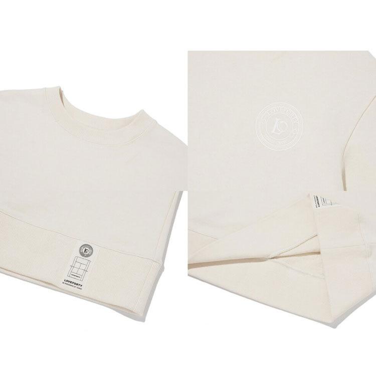 「アジアサイズ」LOVEFORTY(ラブフォーティ) レディース LOVE FORTY LOGO スウェット シャツ ジャージ -クリーム(22y4mテニス) LOGO