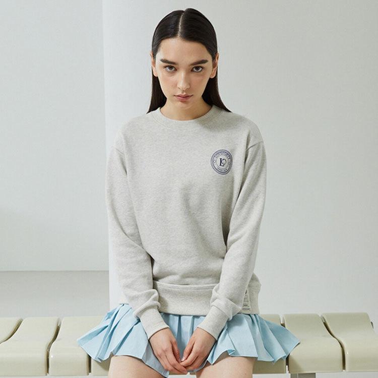 韓国系テニスウェア LOVEFORTY(ラブフォーティ) レディース LOVE FORTY LOGO スウェット シャツ ジャージ -グレー | 