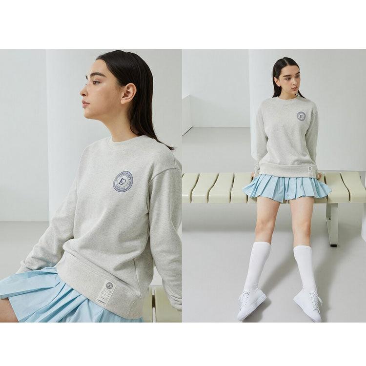韓国系テニスウェア LOVEFORTY(ラブフォーティ) レディース LOVE FORTY LOGO スウェット シャツ ジャージ -グレー |  | 01