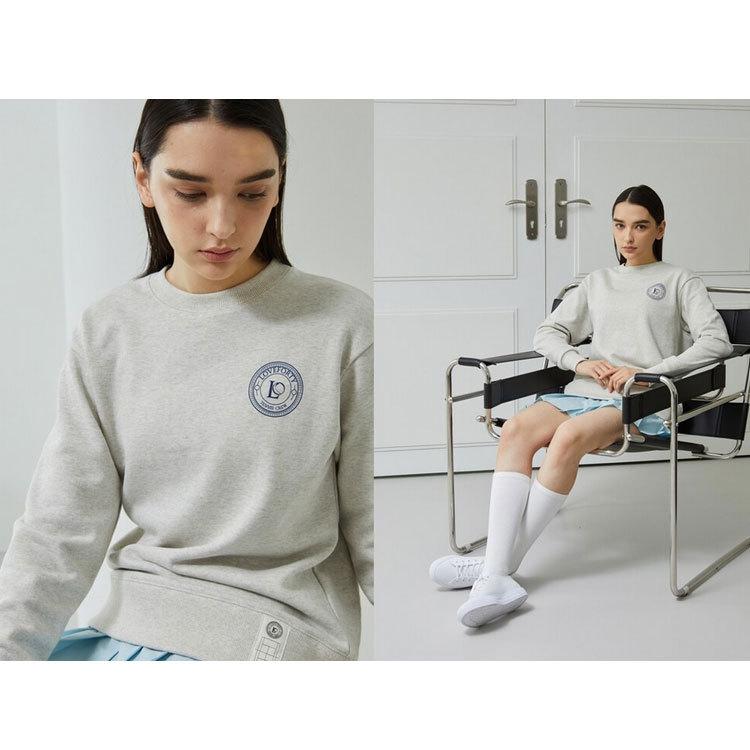 韓国系テニスウェア LOVEFORTY(ラブフォーティ) レディース LOVE FORTY LOGO スウェット シャツ ジャージ -グレー |  | 02