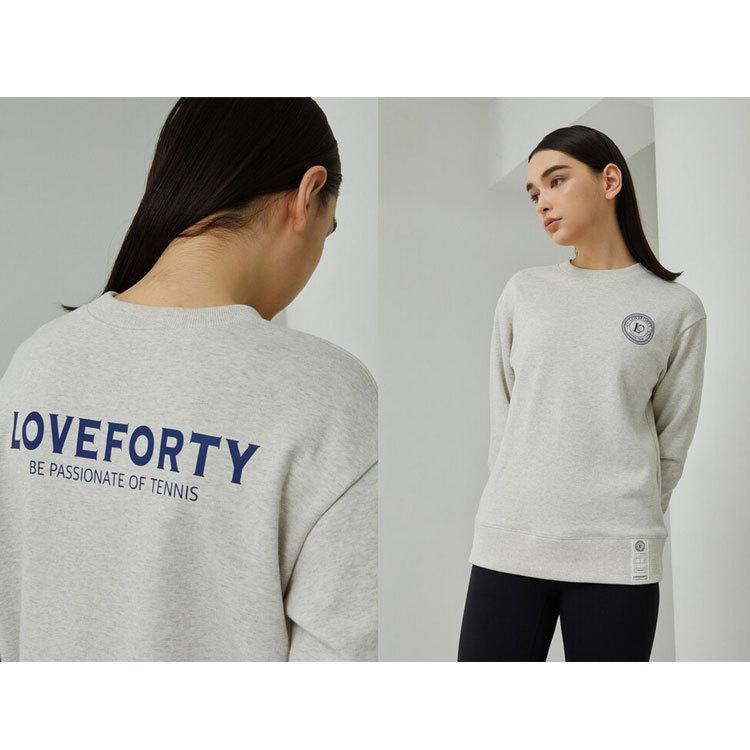 韓国系テニスウェア LOVEFORTY(ラブフォーティ) レディース LOVE FORTY LOGO スウェット シャツ ジャージ -グレー |  | 05
