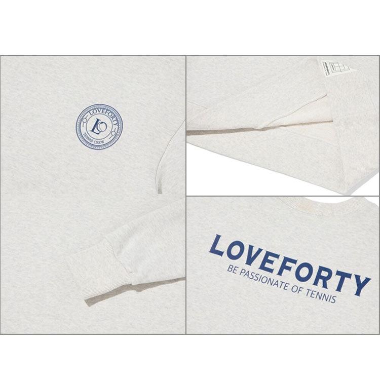 韓国系テニスウェア LOVEFORTY(ラブフォーティ) レディース LOVE FORTY LOGO スウェット シャツ ジャージ -グレー |  | 08