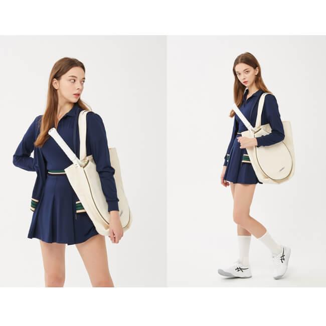 韓国系テニスウェア LOVEFORTY(ラブフォーティ) レディース LINE-POINT JERSEY ラインポイント ジップ ジャージ ジャケット ネイビー |  | 07