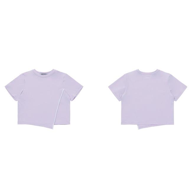 韓国系テニスウェア LOVEFORTY(ラブフォーティ) レディース UNBLANCED T-SHIRT アンバランス Tシャツ ウェア -パープル |  | 01