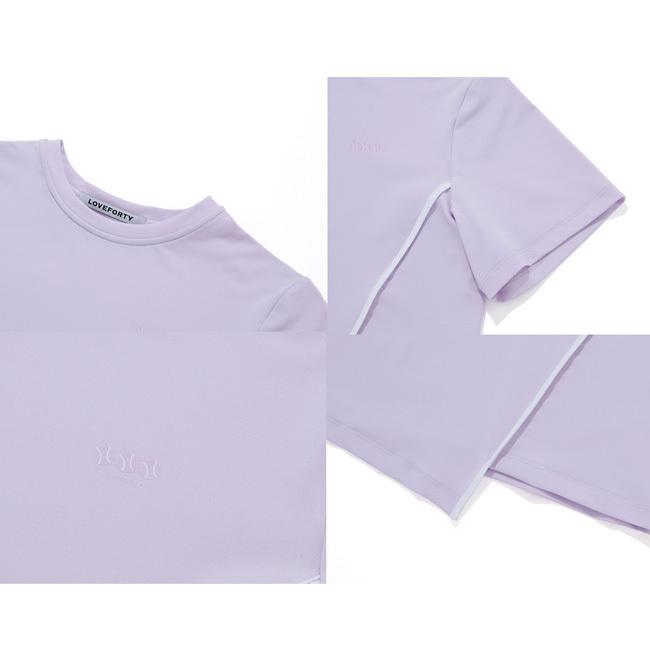韓国系テニスウェア LOVEFORTY(ラブフォーティ) レディース UNBLANCED T-SHIRT アンバランス Tシャツ ウェア -パープル |  | 02