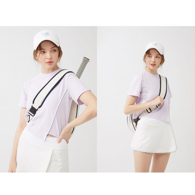韓国系テニスウェア LOVEFORTY(ラブフォーティ) レディース UNBLANCED T-SHIRT アンバランス Tシャツ ウェア -パープル |  | 05
