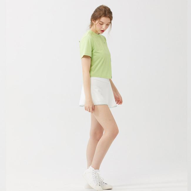 韓国系テニスウェア LOVEFORTY(ラブフォーティ) レディース UNBLANCED T-SHIRT アンバランス Tシャツ ウェア -ライトグリーン | 
