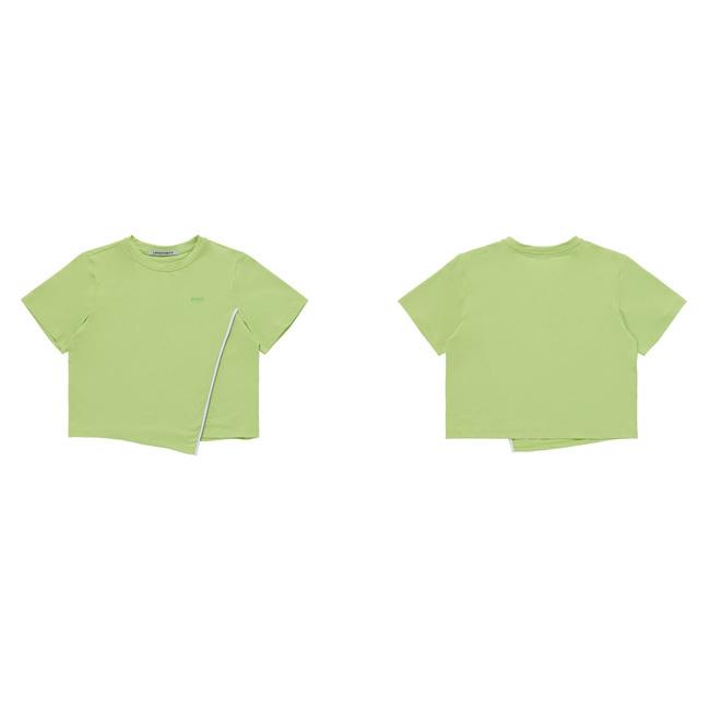 韓国系テニスウェア LOVEFORTY(ラブフォーティ) レディース UNBLANCED T-SHIRT アンバランス Tシャツ ウェア -ライトグリーン |  | 01