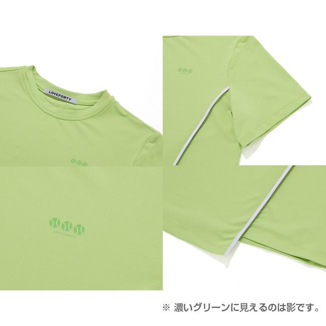 韓国系テニスウェア LOVEFORTY(ラブフォーティ) レディース UNBLANCED T-SHIRT アンバランス Tシャツ ウェア -ライトグリーン |  | 02