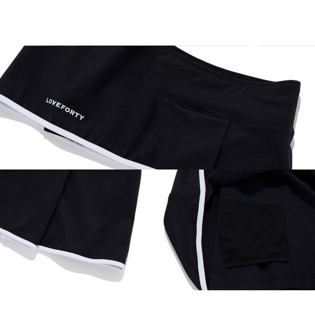 韓国系テニスウェア ボールホルダーあり LOVEFORTY(ラブフォーティ) レディース COURT SKIRT コート スコート スカート ウェア -ブラック |  | 03