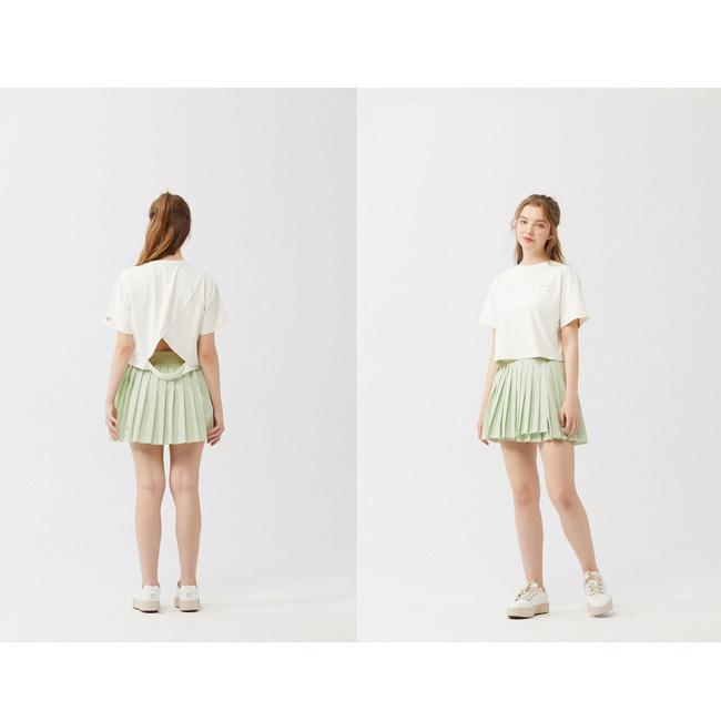 韓国系テニスウェア LOVEFORTY(ラブフォーティ) レディース BACK-POINT T-SHIRT バックポイント Tシャツ ウェア -アイボリー(オフホワイト) |  | 08