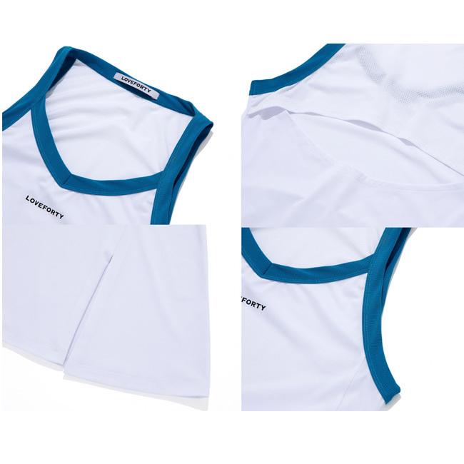 韓国系テニスウェア LOVEFORTY(ラブフォーティ) レディース COURT OPS コート オープンドレス ウェア -ホワイト |  | 03
