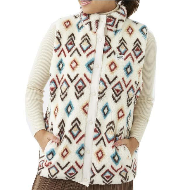 日本サイズ OceanPacific(オーシャンパシフィック／OP) 2023 FW レディース 柄ボア×キルティング リバーシブル 2wayベスト 553-251(23y11mトレーニング) | Ocean Pacific | 02