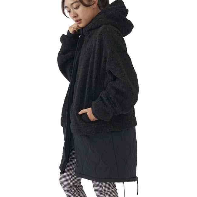 在庫処分特価 日本サイズ OceanPacific(オーシャンパシフィック／OP) 2023 FW レディース ボア×キルト切り替え フード付き ロングコート 553-212 | Ocean Pacific | 10