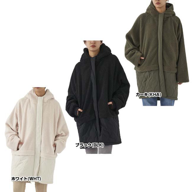 在庫処分特価 日本サイズ OceanPacific(オーシャンパシフィック／OP) 2023 FW レディース ボア×キルト切り替え フード付き ロングコート 553-212 | Ocean Pacific | 01