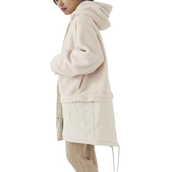 在庫処分特価 日本サイズ OceanPacific(オーシャンパシフィック／OP) 2023 FW レディース ボア×キルト切り替え フード付き ロングコート 553-212 | Ocean Pacific | 04