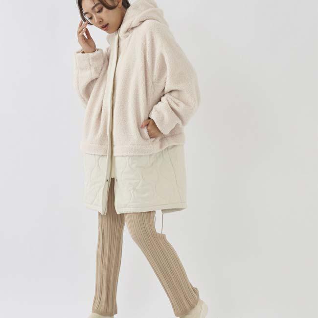 在庫処分特価 日本サイズ OceanPacific(オーシャンパシフィック／OP) 2023 FW レディース ボア×キルト切り替え フード付き ロングコート 553-212 | Ocean Pacific | 07