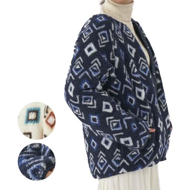 日本サイズ OceanPacific(オーシャンパシフィック／OP) 2023 FW レディース 柄ボア×キルティング リバーシブル 2wayブルゾン 553-211(23y11mトレーニング) | Ocean Pacific