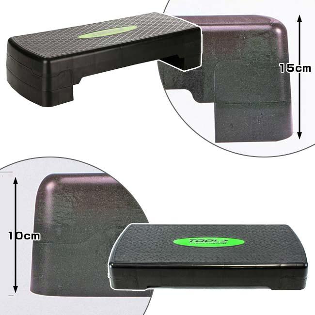 トップスピン(TOPSPIN)／ツールズ(TOOLZ) POWER STEP パワーステップ 高さ調整(10／15cm) トレーニング ホームワークアウト LS3168A BK×グリーン(25y10m) |  | 03