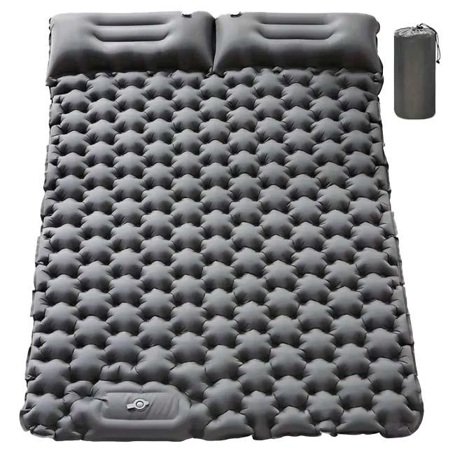 キャンプや緊急避難時に 2人用 エアマットレス フットポンプ式