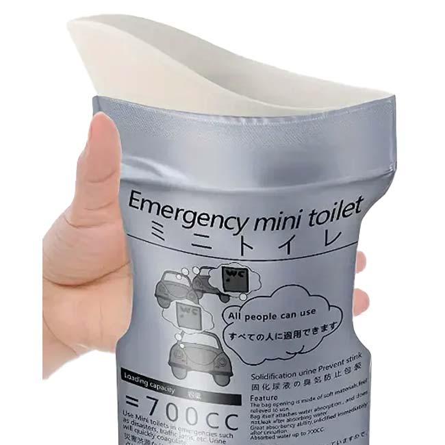 10個入り アウトドアや災害時に エマージェンシーミニトイレ 緊急用携帯尿バッグ 男女兼用 携帯トイレ 大容量700cc 漏れ防止設計 TE439955シルバー(24y9m) |  | 04