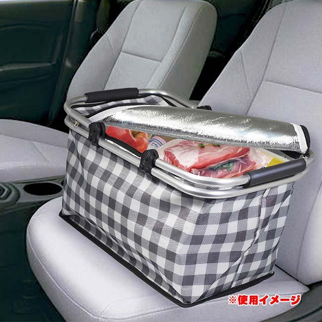 保冷専用 ハック(HAC) 折りたたみ式 保冷バスケット チェック柄 大容量 