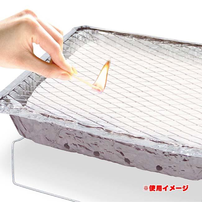 これ一つですぐ焼ける！ Montagna(モンターナ) インスタントBBQコンロ BIGサイズ 47.5×30.5cm 屋外専用 炭＋着火剤＋網セット HAC5191 シルバー(26y3m) |  | 03