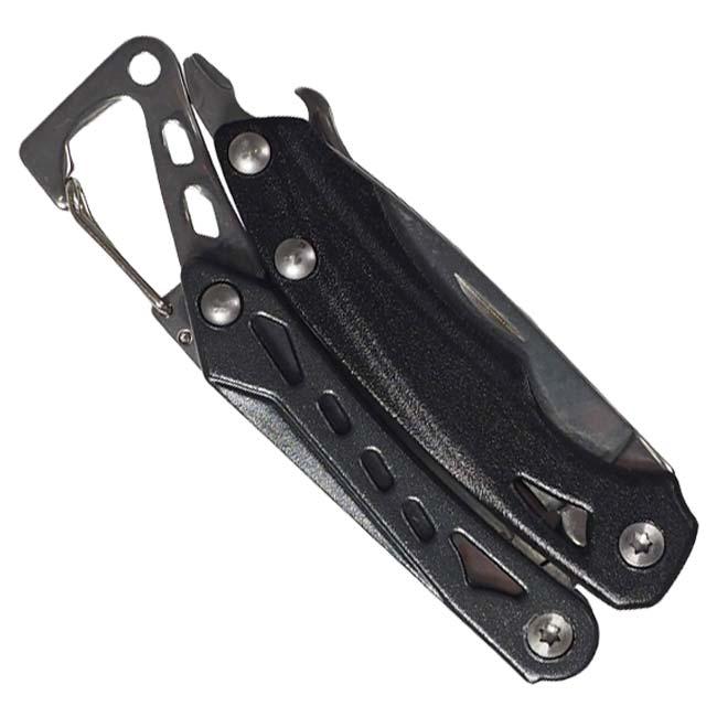 緊急時・防災・アウトドアでマルチに使える Montagna(モンターナ) 7in1マルチツール カラビナ一体型 収納袋付き HAC4452 ブラック(25y9m) |  | 01