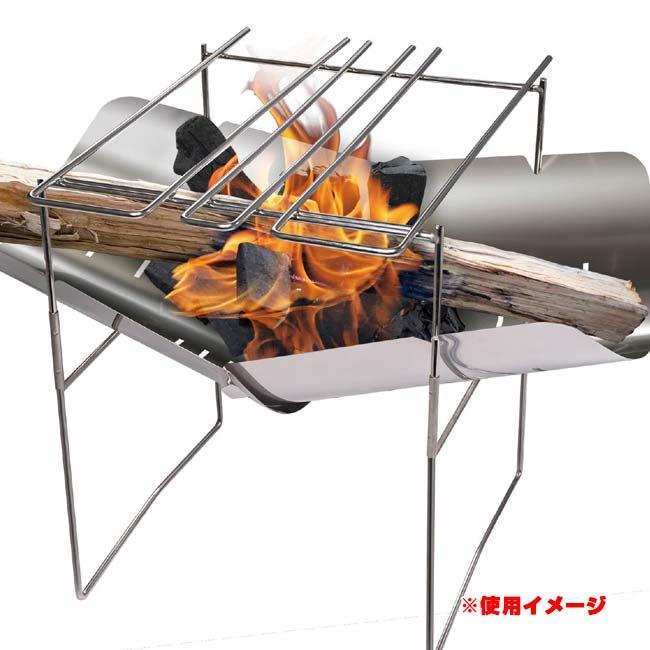 軽量コンパクト Montagna(モンターナ) ポータブル焚き火＆グリル 炭薪使用可 焚き火 料理 湯沸かし 組立簡単 収納袋付き 屋外専用 HAC3423(N)(25y9m) |  | 05