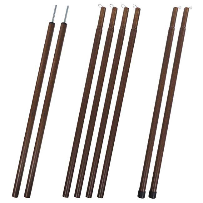 テント・タープの設営になじむ Montagna(モンターナ) ウッド調テントポール ２本セット 専用収納袋付き HAC3897 ブラウン(25y9m) |  | 02