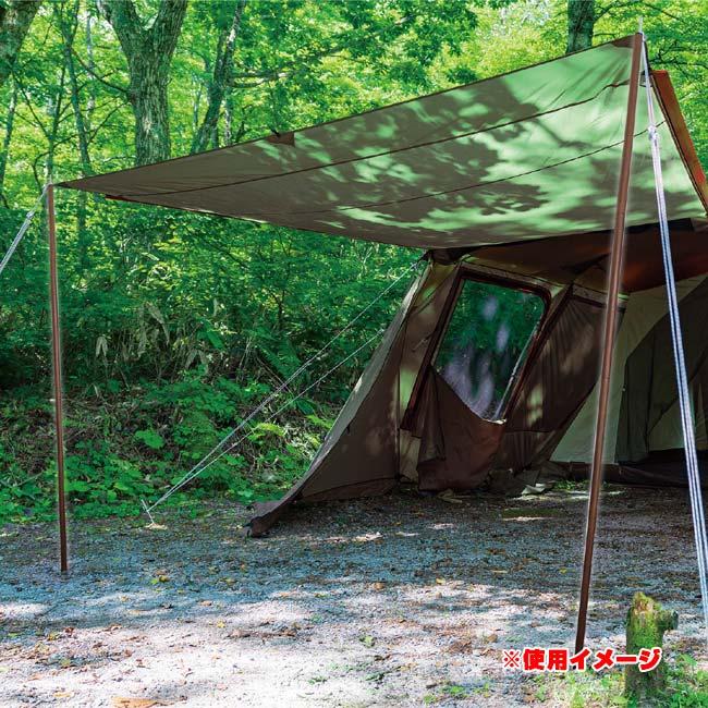 テント・タープの設営になじむ Montagna(モンターナ) ウッド調テントポール ２本セット 専用収納袋付き HAC3897 ブラウン(25y9m) |  | 05