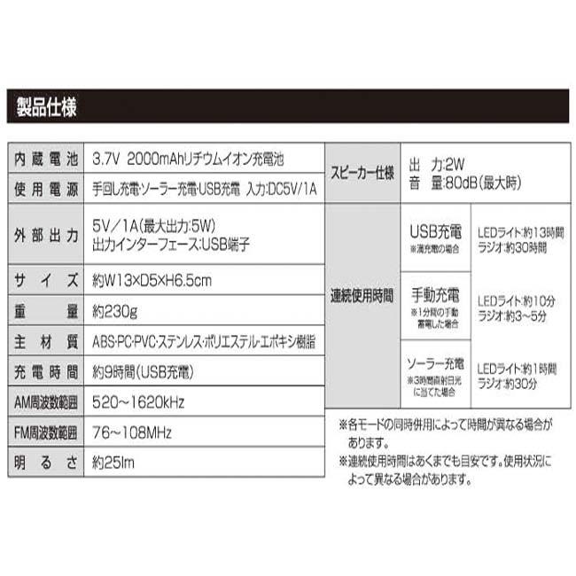 多彩な機能がこれ1つに ハック(HAC) ダイナモ充電 ラジオライト USB&ソーラー&手動充電 FM／AMラジオ対応 ライト点灯 HAC4486A カーキー(25y9m) |  | 07