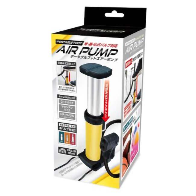 海や山で大活躍  ハック(HAC) ポータブル フットエアーポンプ コンパクトサイズ HAC4391-イエロー(24y11m) |  | 06