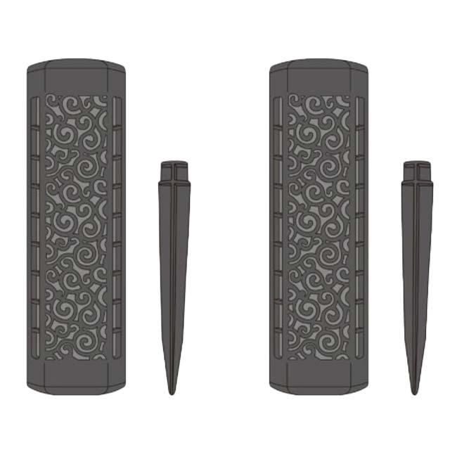 幻想的な光と影 ハック(HAC) ソーラーガーデンライトスリム 2本セット 埋め込み型 ソーラー充電 自動点灯 屋外専用 HAC3815-ブラック(24y6m) | 