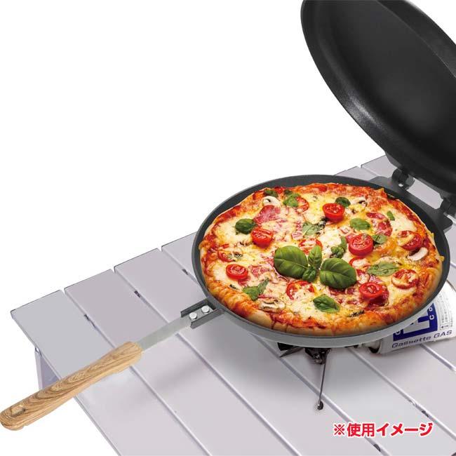 ピザ窯が持ち運べるように進化 ？ Montagna(モンターナ) 本格ピザグリル＆ホットパン 直火専用 フッ素加工 ロック機能付き取手 HAC3189-ブラック(24y6m) |  | 03