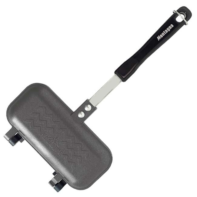 朝食やおやつ作りに最適  Montagna(モンターナ) 食パン 1枚専用 グリル&ホットパン 直火専用 フッ素加工 ロック機能付き取手 HAC3599-ブラック(24y6m) |  | 01