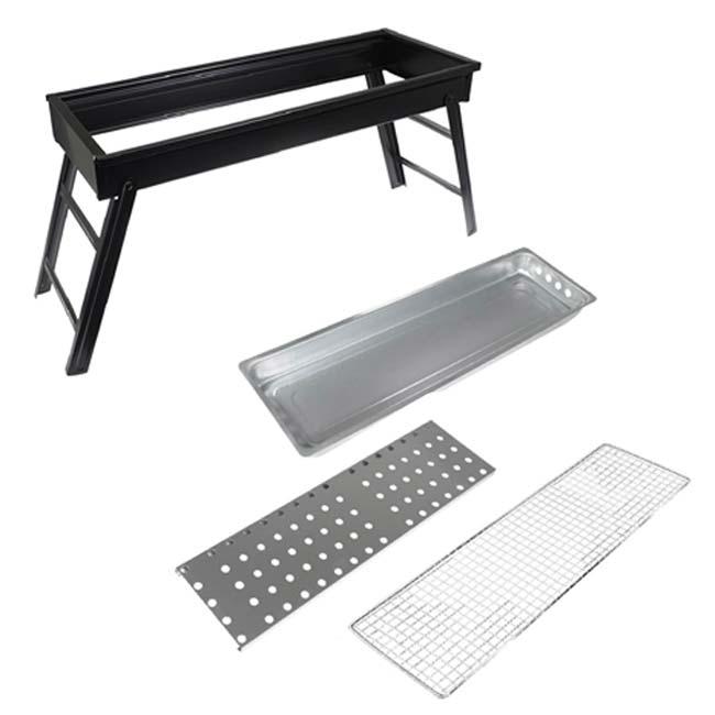 大人数のBBQに最適 Montagna(モンターナ) BBQワイドコンロ バーベキューコンロ 工具不要 簡単組立 HAC3940-ブラック(24y3m) |  | 02