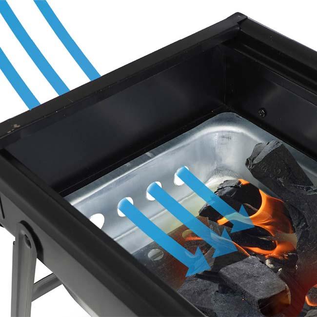 大人数のBBQに最適 Montagna(モンターナ) BBQワイドコンロ バーベキューコンロ 工具不要 簡単組立 HAC3940-ブラック(24y3m) |  | 04