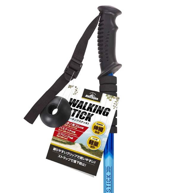 伸縮自在＆軽量設計 Montagna(モンターナ) ウォーキングステッキ 1本 ストラップ付属 HAC3448(24y3m) |  | 08