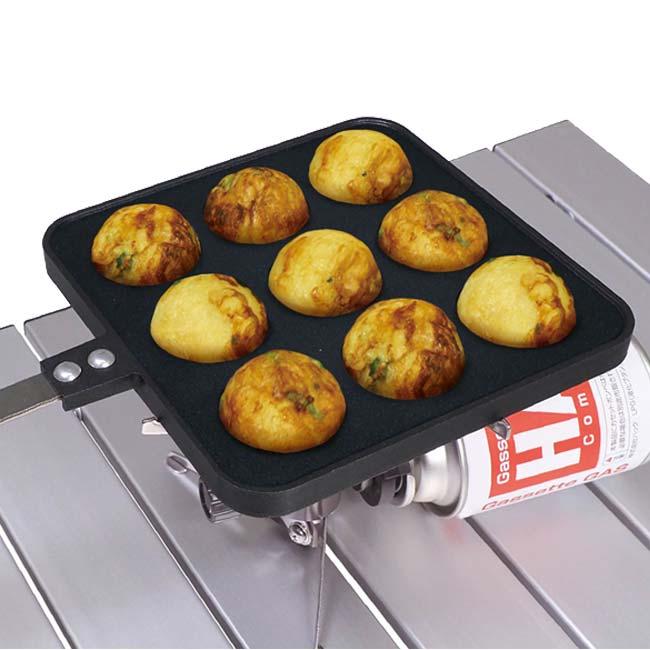 BBQやキャンプ場で大活躍  Montagna(モンターナ) マルチグリルプレート たこ焼き&アヒージョ 直火専用 HAC3439-ブラック(23y2m) |  | 02