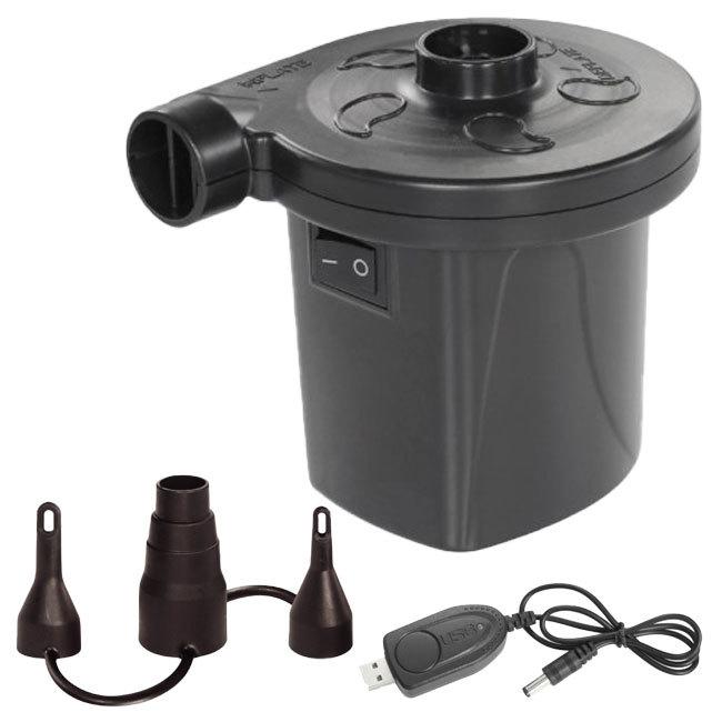 空気を入れる・抜くの両方が可能な2WAY仕様 HAC(ハック) USB充電式 エアーポンプ 3種類のノズル付属 HAC3125A-ブラック(22y6m) | 