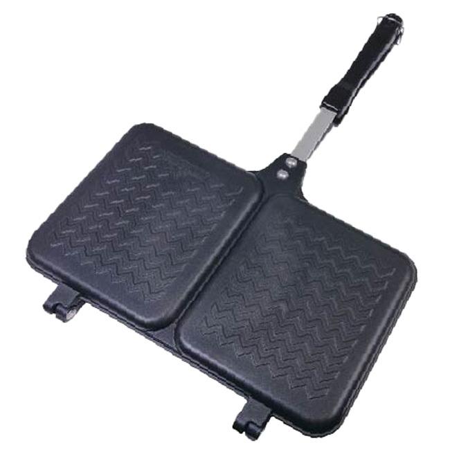 ファミリーキャンプにもピッタリ Montagna(モンターナ) よくばり  ダブルグリル＆ホットパン グリルパン HAC3027-ブラック(22y3m) | 